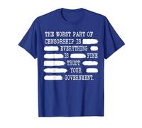 Everything is Fine Trust Your Government Censorship T-Shirt, Men, Royal Blue, Small