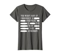 Everything is Fine Trust Your Government Censorship T-Shirt, Women, Asphalt Grey, Large
