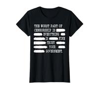 Everything is Fine Trust Your Government Censorship T-Shirt, Women, Black, Small