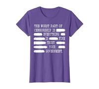 Everything is Fine Trust Your Government Censorship T-Shirt, Women, Purple Heather, Large