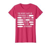Everything is Fine Trust Your Government Censorship T-Shirt, Women, Red Heather, Medium