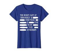 Everything is Fine Trust Your Government Censorship T-Shirt, Women, Royal Blue, Large