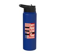Everything is Fine Trust Your Government Redacted USA Flag Stainless Steel Insulated Water Bottle