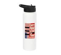 Everything is Fine Trust Your Government Redacted USA Flag Stainless Steel Insulated Water Bottle