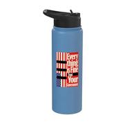 Everything is Fine Trust Your Government Redacted USA Flag Stainless Steel Insulated Water Bottle