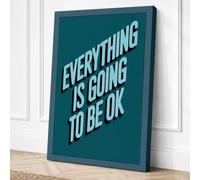 Everything Is Going to Be OK Canvas Wall Art Print 30x20 Inch (76 x 51 cm)
