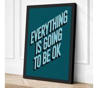 Everything Is Going to Be OK Canvas Wall Art Print 30x20 Inch | Ready to Hang, Gallery Wrapped, Fade-Resistant Inks, Securely Packaged, UK Made