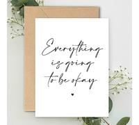 Everything is going to be okay A5 Card with envelope, Encouragement Card, Inspirational Quote Card, Sympathy Card for Friend, Divorce Card