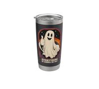 Everything is Gonna Be Okay Funny Optimistic Ghost Retro 70s Stainless Steel Insulated Tumbler