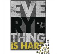 Everything Is Hard 1000-Piece Puzzle for Adults, 52x38cm/1000pcs, Clean White Cardboard for Sorting; Made for Unhurried Hands-on Leisure