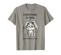 Everything is Okay Emotionally No Funny Sad Bunny Tee T-Shirt