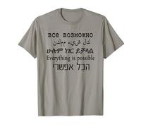 Everything is possible T shirt in 5 Languages, Multilingual T-Shirt