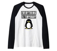 Everything is Temporary Nihilist Penguin Raglan Baseball Tee
