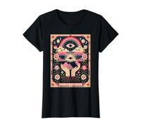 Everything is Temporary Surreal Celestial Boho Festival Rave Value Graphic T-Shirt, Women, Black, M
