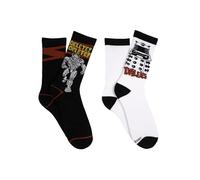 Everything Legwear Doctor Who Crew Socks (2 Pair) - Cyberman, Dalek - One Size Fits Most, Cyberman Dalek 2 Pair Crew, One Size