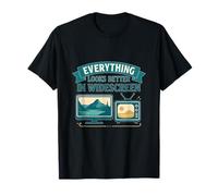 Everything Looks Better in Widescreen Movie Humor Design T-Shirt