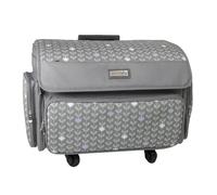 Everything Mary 4 Wheel Collapsible Deluxe Sewing Machine Storage Case, Purple Floral - Rolling Trolley Carrying Bag Compatible with Brother, Singer, and Most Machines