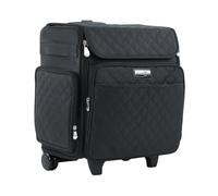Everything Mary Collapsible Quilted Craft Trolley Bag - Black EVM12790-1 | Craft Organiser on Wheels for Sewing, Scrapbooking, Paper Craft and Art, Storage Case for Supplies and Accessories