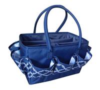 Everything Mary Craft Organiser Bag, Blue & White - Collapsible Caddy and Tote with Compartments for Sewing, Scrapbooking, Paper Craft, and Art - EVM12452-1