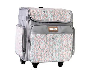 Everything Mary Craft Trolley Bag, Grey Hexagon - Craft Organiser on Wheels for Sewing, Scrapbooking, Paper Craft, and Art - Storage Case for Supplies and Accessories-EVM12737-7