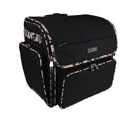 Everything Mary Deluxe Collapsible Rolling Craft Bag, Black & Floral - Scrapbook Tote Bag with Wheels for Scrapbooking & Art - Travel Organizer Storage
