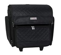 Everything Mary Deluxe Rolling Craft Case, Black Quilted - Scrapbook Tote Bag w/Wheels for Scrapbooking & Art - Travel Organizer Storage for IRIS Boxes - for Teachers & Medical