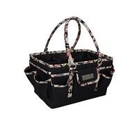 Everything Mary Deluxe Store and Tote, Black & Floral - Caddy for Art, Craft, Sewing & Scrapbooking Supplies - Craft Organizers and Storage with Many Compartments