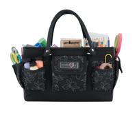 Everything Mary Deluxe Store and Tote, Black & White - Caddy for Art, Craft, Sewing & Scrapbooking Supplies - Craft Organizers and Storage with Many Compartments