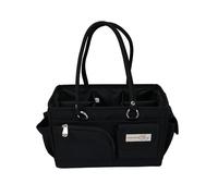 Everything Mary Junior Deluxe Store & Tote Organizer - Black Craft Tote with Handles - Collapsible Storage Caddy for Scrapbooking, Sewing, Art Supplies & DIY Creative Tools