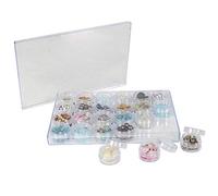 Everything Mary Large Plastic Bead Storage Organizer Box, 24 Jars - Container for Beads & Supplies - Organizers for Craft, Art, & Painting - Plastic Container Case For Organization