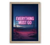 Everything Must Go Modern Framed Wall Art Print A1 (84.1×59.4cm) Oak, Wall Decor for Living Room, Bedroom, Office & Home, Ready to Hang, Art Gift