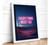 Everything Must Go Modern Framed Wall Art Print A4 (29.7×21cm) White, Wall Decor for Living Room, Bedroom, Office & Home, Ready to Hang, Art Gift