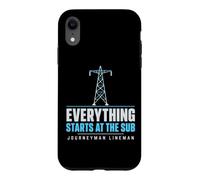 Everything Starts at the Sub Journeyman Lineman Substation Case for iPhone XR