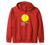 Everything Starts From a Dot - Minimalist Art Quote Zip Hoodie