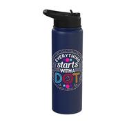 Everything Starts with A Dot Motivational Quote Stainless Steel Insulated Water Bottle