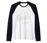 Everything Starts with A Dream Graphic Motivational Novelty Raglan Baseball Tee