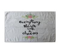 Everything Starts With A Dream Soft Bath Towel Benjamin Tate Design Green Bath Towel