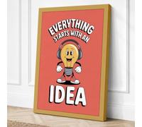 Everything Starts With an Canvas Wall Art Print 30x20 Inch