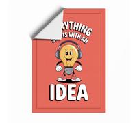 Everything Starts With an Idea Retro Unframed Wall Art Print A1 (84.1×59.4cm), Wall Decor for Living Room, Bedroom, Office & Home, Art Gift