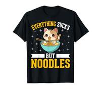 Everything Sucks but Noodles Kawaii Cat Eating Ramen Gifts T-Shirt