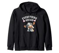 Everything Sucks Cow Zip Hoodie