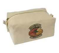 'Everything Tastes Better On A Board' Canvas Wash Bag/Makeup Case (CS00044645)