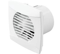 Everything Ventilation IPX5 Energy Efficient Axial Bathroom Extractor Fan with Back Draft Excluder | Wall or Ceiling Mounted | Low Profile, Silent Operation (100mm with Timer, White)