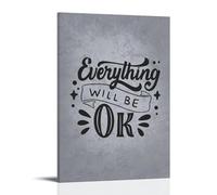 Everything Will Be OK Motivational Vintage Style Poster Set - Wall Decor, Aesthetic Canvas Painting for A Cozy Homer 20x30inch(50x75cm)