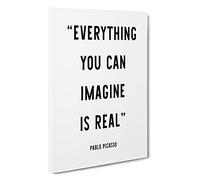 Everything You Can Imagine Typography Canvas Print | Gallery Wrapped 30mm Frame Wall Art | 30x20 inches | Ready to Hang | Modern Typography Picture | Living Room Bedroom Lounge Office