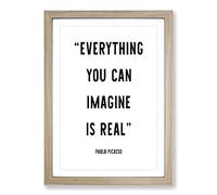 Everything You Can Imagine Typography Framed Print | A2 Oak Framed Wall Art | Ready to Hang | Modern Positive Affirmations Picture | Living Room Bedroom Lounge Office