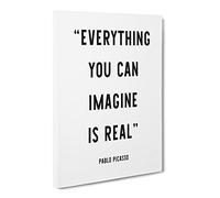 Everything You Can Imagine Typography Quote Canvas Print | Gallery Wrapped 30mm Frame Wall Art | 20x14 inches | Ready to Hang | Modern Typography Picture | Living Room Bedroom Lounge Office