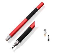 Everything4less-UK - Fibermesh 2 in 1 Universal Mini Jot Disc Fine Point Stylus Pen For Iphone 6, 6 Plus, 5S, 5, 4S, 4, Ipad 4, 3,2,1, Ipad Air, Air 2, Ipad Mini, Mini 2, Mini 3, Samsung Galaxy tab 2, tab 3, tab 4, Tab A, Samsung Galaxy s2, s3, s4, s5, s6, s6 Edge, Mini, Phones, LG G3, G4, HTC Mini, M7, M8, M9, Sony Xperia z1, z2, 23, Compact, Blackberry, Nokia, Gps Sat Nav and other touch screen Devices + 1 Extra Replaceable Cap Cover Each (Red)