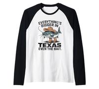 Everything's Bigger in Texas Even The Bait Catfish Tee Raglan Baseball Tee
