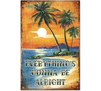 Everything's gonna be Alright Wall Plaque Decor - Outdoor Indoor Panel Vintage Retro Metal Tin Sign in 3 Sizes or Fridge Magnet (Fridge Magnet)